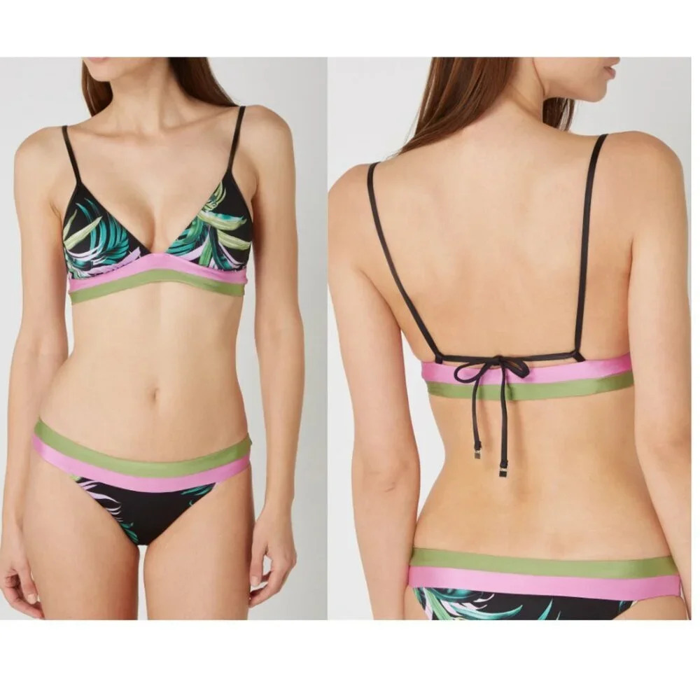 New! SET Seafolly Las Palmas Bikini Triangle Top & Hipster  Bottom 21659